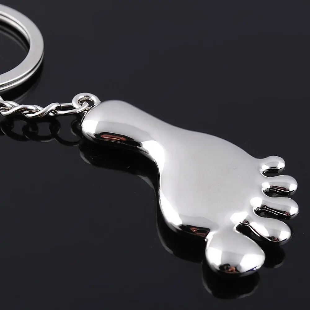 

KC-107 Fashion Personality Foot Key Chains High Quality Silver Plated Personality KeyChains Gift Custom Logo