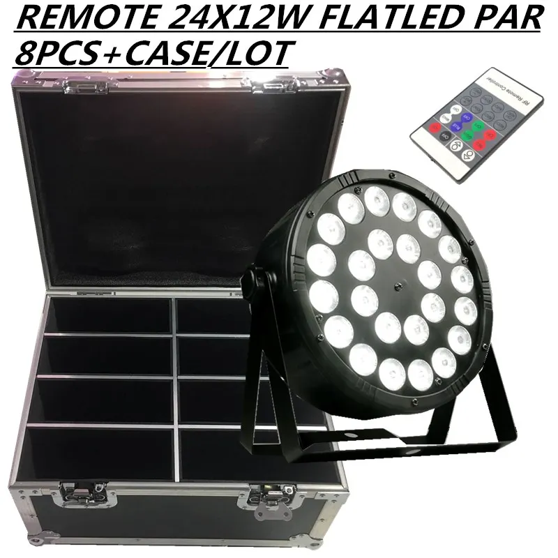 8 шт./24X12W дистанционный led Par свет + кейс для полета прожектор RGB dmx512 Диско свет/led