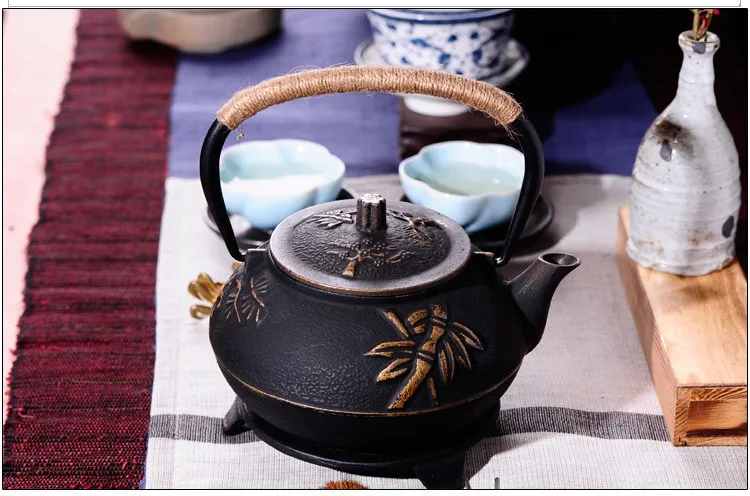 Японский чугунный чайник кунг-фу чайник с фильтром Ретро посуда для напитков 8 стилей 34,5