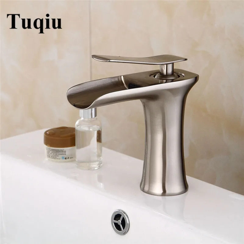 

Basin Faucet Nickel Waterfall Faucet Bathroom Faucet Bathroom Basin Faucet Mixer Tap Hot & Cold Sink faucet Lavatory Tap