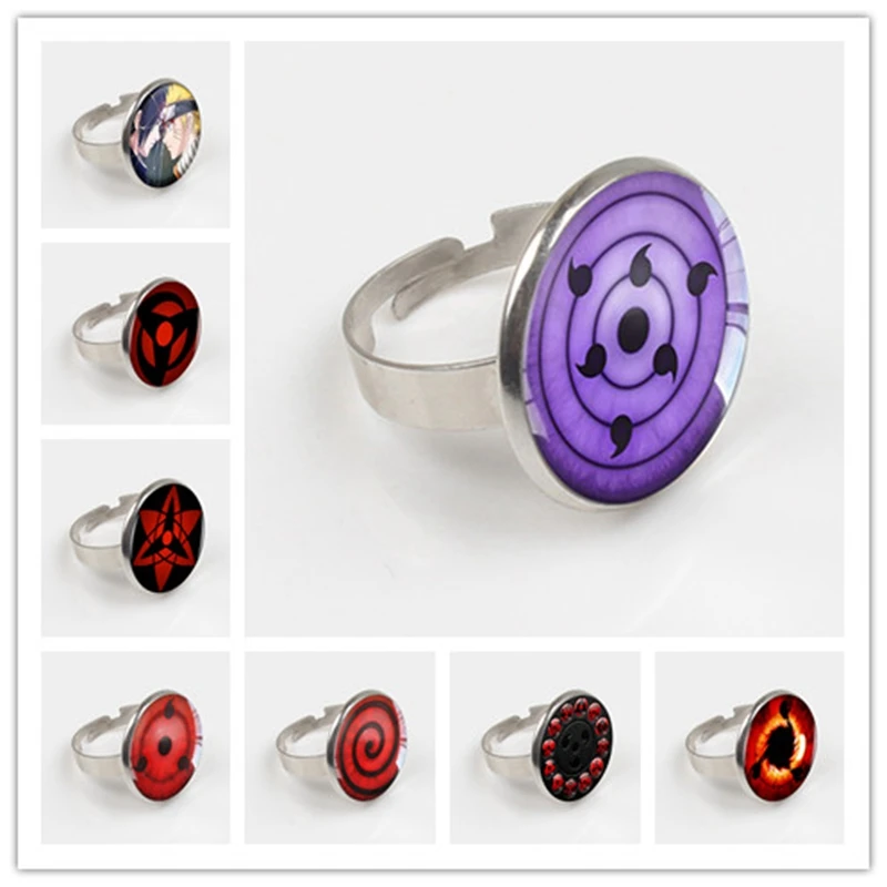 

New Glass Naruto Shippuden Ring Round Ring Vintage Ring for Women Men