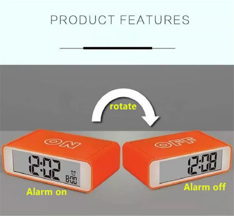 Часы Wake Up прикроватные часы с сенсорным светящимся повтором электронные часы настольные часы умный светодиодный цифровой будильник флип