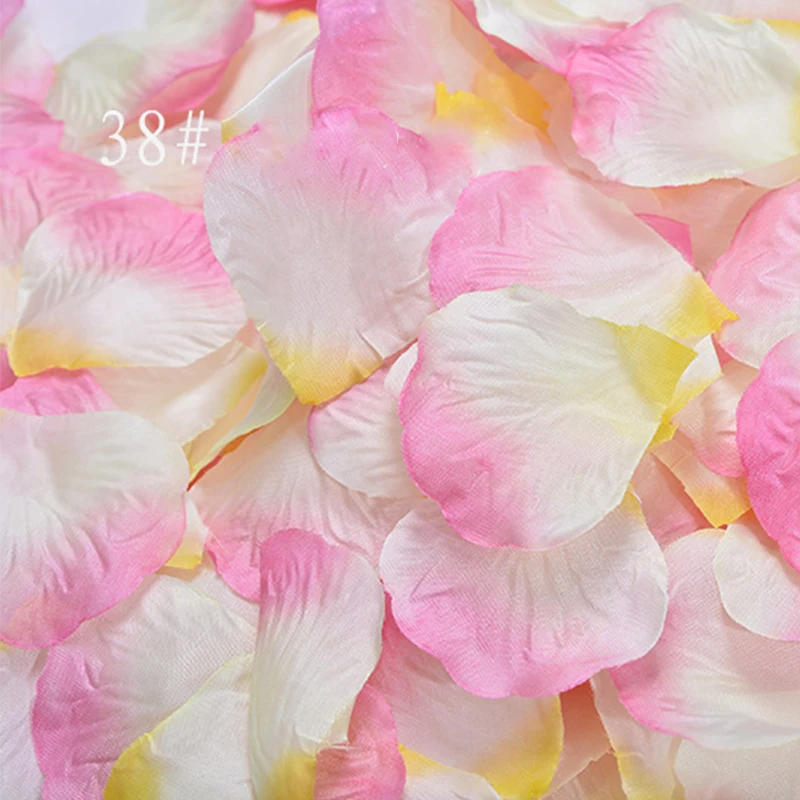 Градиентные искусственные лепестки для свадьбы, цветные, смешанные лепестки роз, вечерние, праздничные, декоративные цветы, очаровательные, для свадьбы
