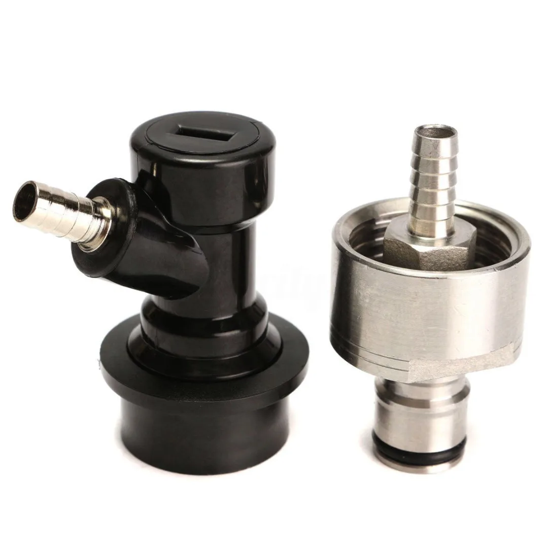 

1 Set Stainless Beer Keg Carbonation Cap + Liquid Ball Lock Connector Disconnect 1/4"Barb Co2 Adapter for Barware Homebrew