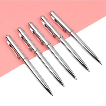 

10PCS/LOT Metal Mini Ballpoint Pen Rotating Pocket-size Pen Portable Ball Point Pen Small Oil Pen Exquisite Brief Pens
