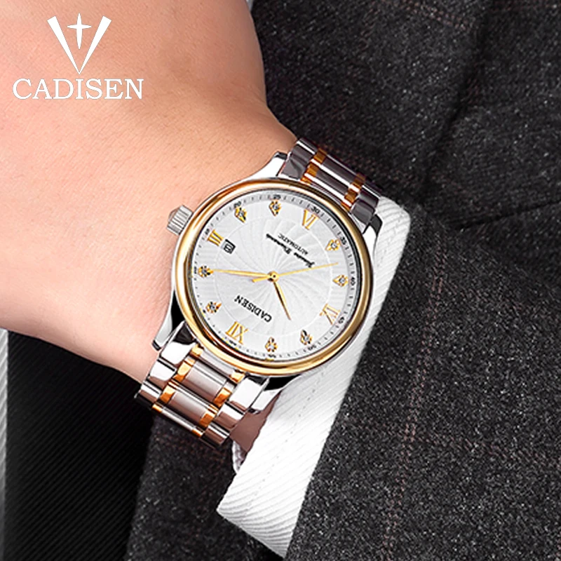 2018 CADISEN Brand Men Mechanical Watch Automatic Role Date Fashione luxury Submariner Clock Male Reloj Hombre Relogio Masculino