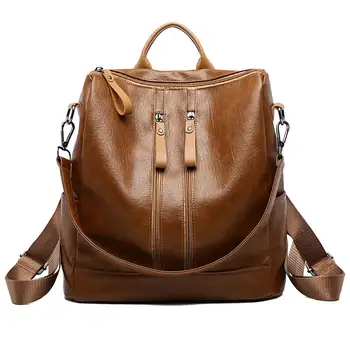 

Hot Fashion Travel Backpack Women Fashion Large Capacity Faux Leather Tote Shoulder Bag