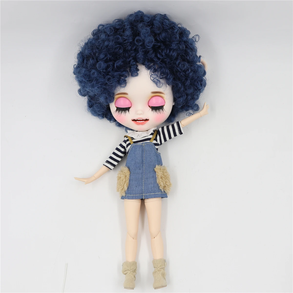 1/6 bjd завод blyth кукла с гибкими суставами индивидуальные куклы пользовательский матовый лицо открытый рот афро волосы кудрявые волосы 30 см
