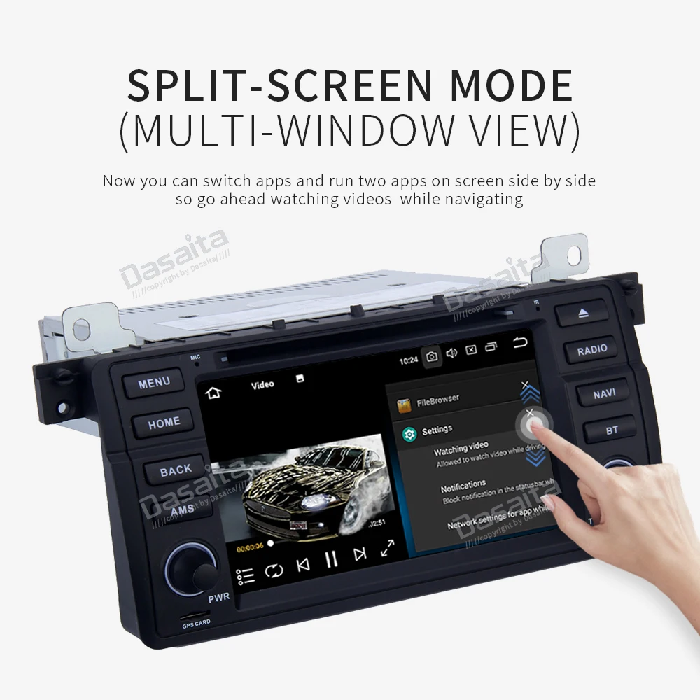 Cheap Dasaita 7" 1DIN Car Multimedia Android 8.0 for BMW E46 M3 318i 320i 325i 328i DVD Player Autoradio Steering Wheel Control MP3 2