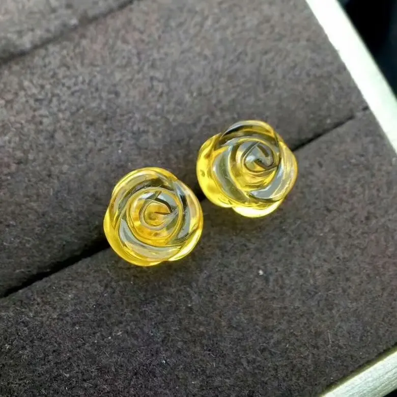 Серьги гвоздики shilovem из розового золота 18 К Изящные Ювелирные изделия с цветком