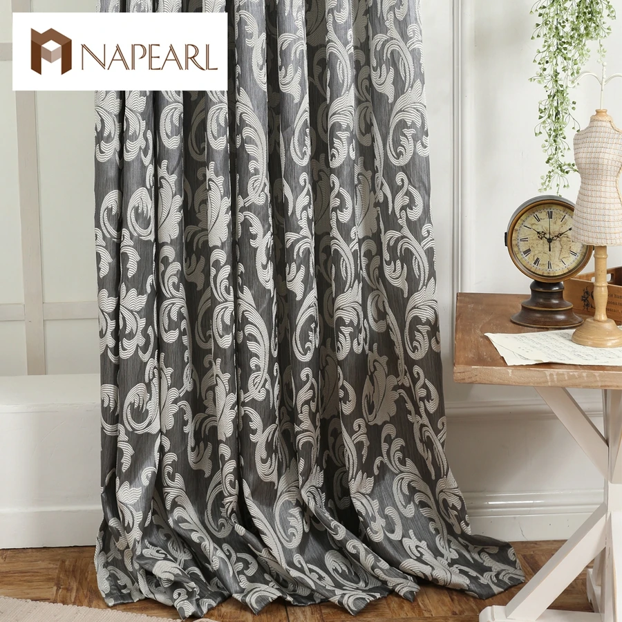 

NAPEARL 1 Piece Window curtain European style semi-blackout 3D curtains for living room modern curtain kitchen