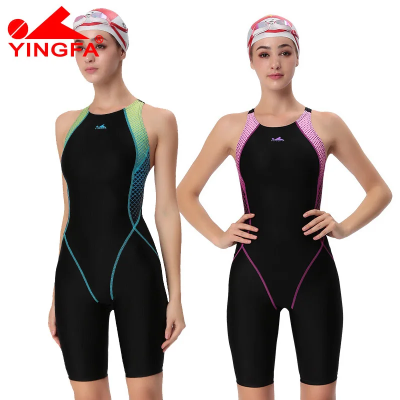Yingfa VaporWick one piece competition kneeskin waterproof chlorine low resistance women's swimwear sharkskin swimsuit