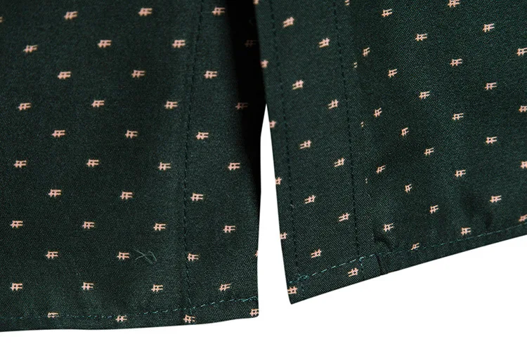 Мужской кардиган с лацканами темно-зеленая рубашка Мужская Печать деловая Повседневная рубашка
