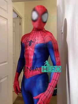 

2018 NEW Classical Peter Parker Spider-man Cosplay Costume 3D Printing Animated Version Spiderman Costumes Into the Spider-Verse