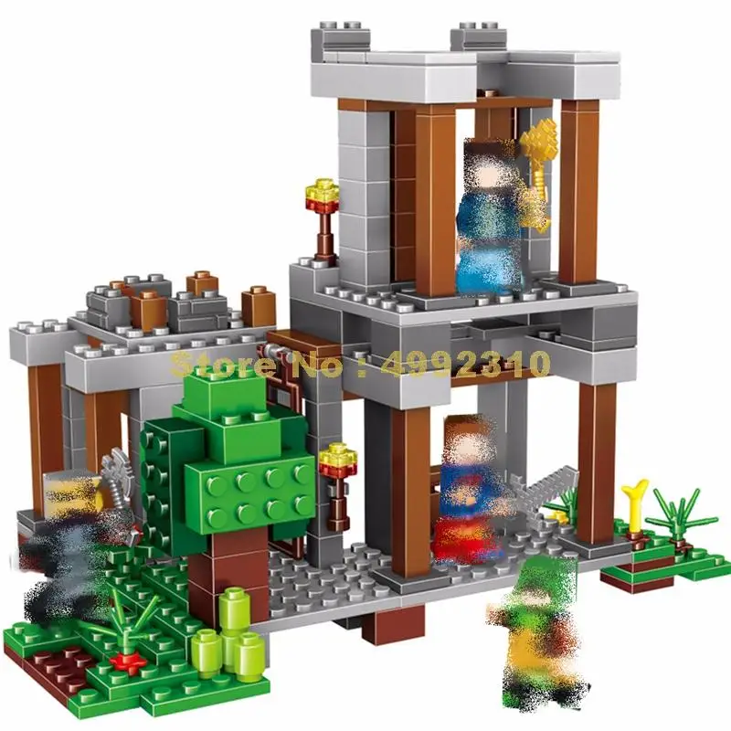

33015 257pcs 4in1 my world steve zombie lele building blocks Bricks Toy
