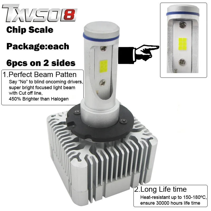 T2 D1S/D3S Plug & Play автомобиля светодиодный фар лампа 55 W/лампы 4600LM холодный белый все в