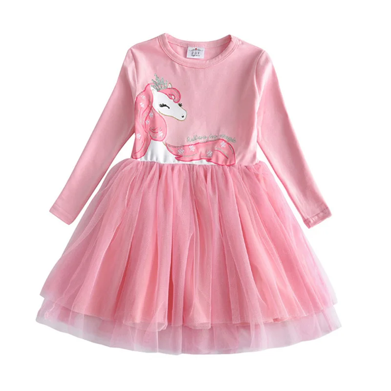 DXTON Kids Girls Dress Toddler Vestidos Kids Casual Dress Children Cartoon Clothing Butterfly Autumn and Winter Dresses for Girl - Цвет: RELH4579