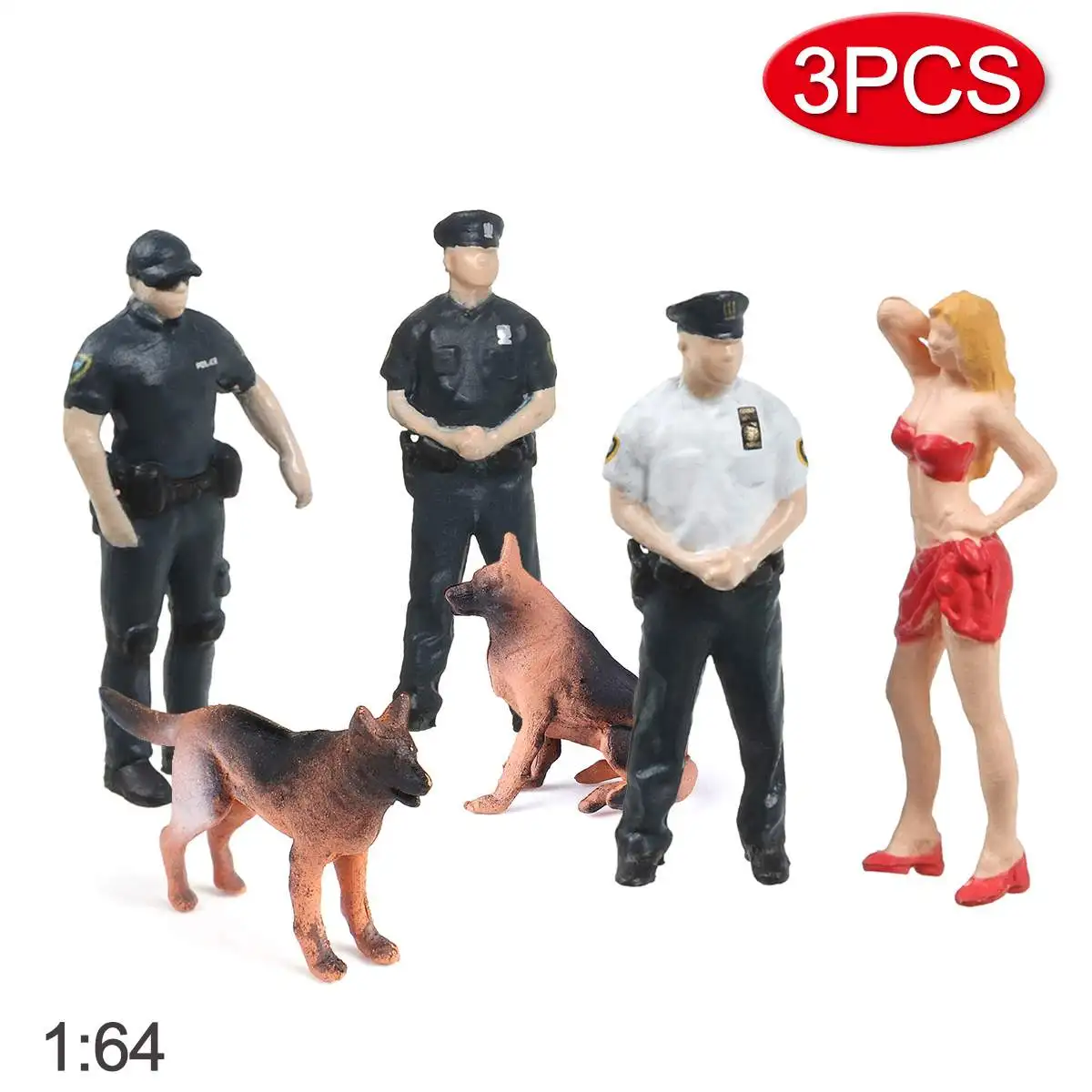 

1:64 Race Medal Street People Scenario Model 3 Types Mini Policemen Toy Model Dioramas for Kids Gifts
