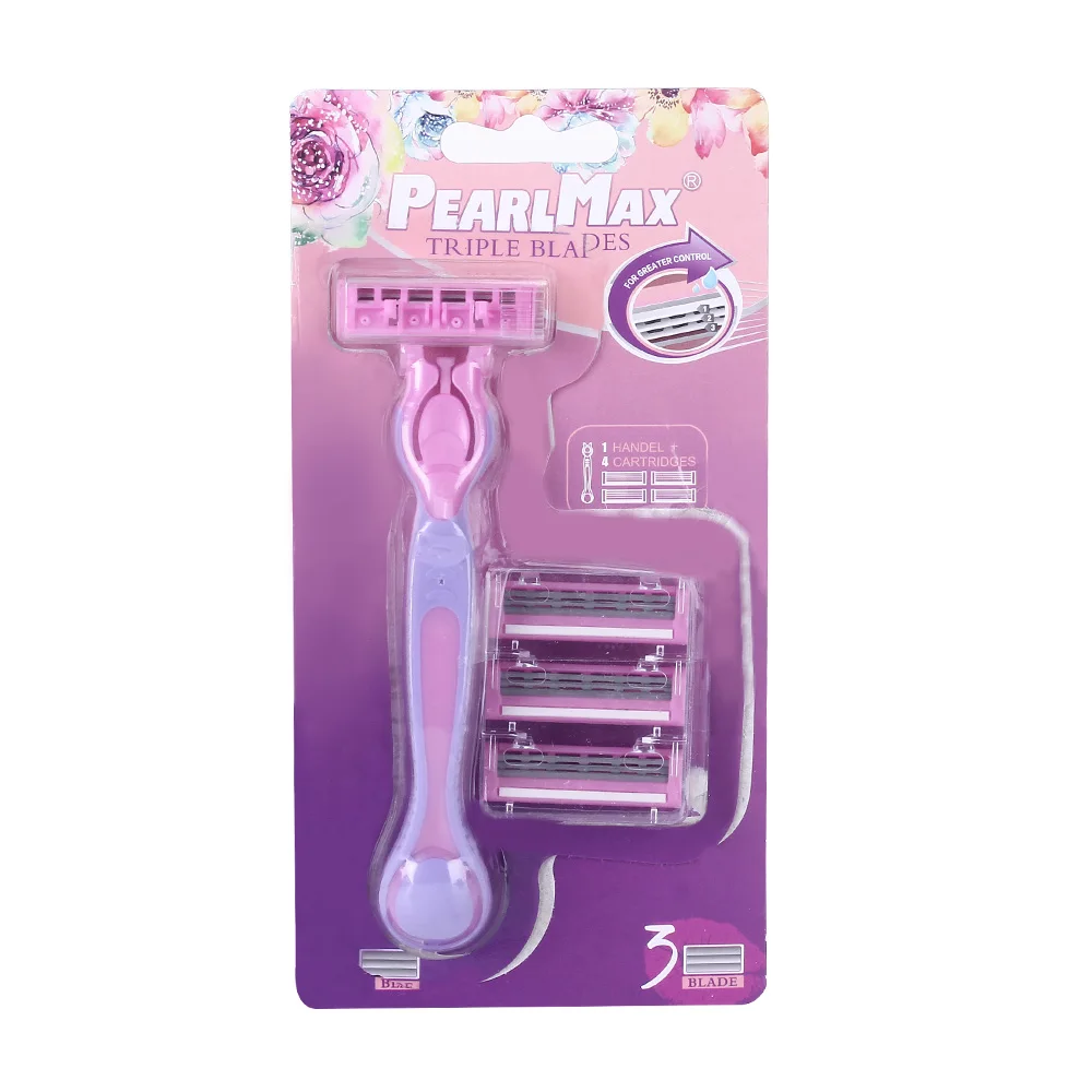 

1 Safety Razor Handle 4 Razor Blades Manual Women Shaving Razors Hair Removal Rasoir Travel Case Bikini Razor Replacement Heads