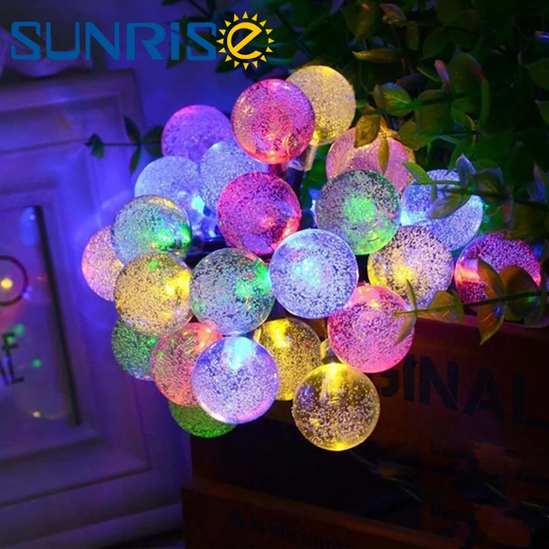 

Fairy lights Solar LED Waterproof Crystal Ball String Lights Xmas Party solar power string led light