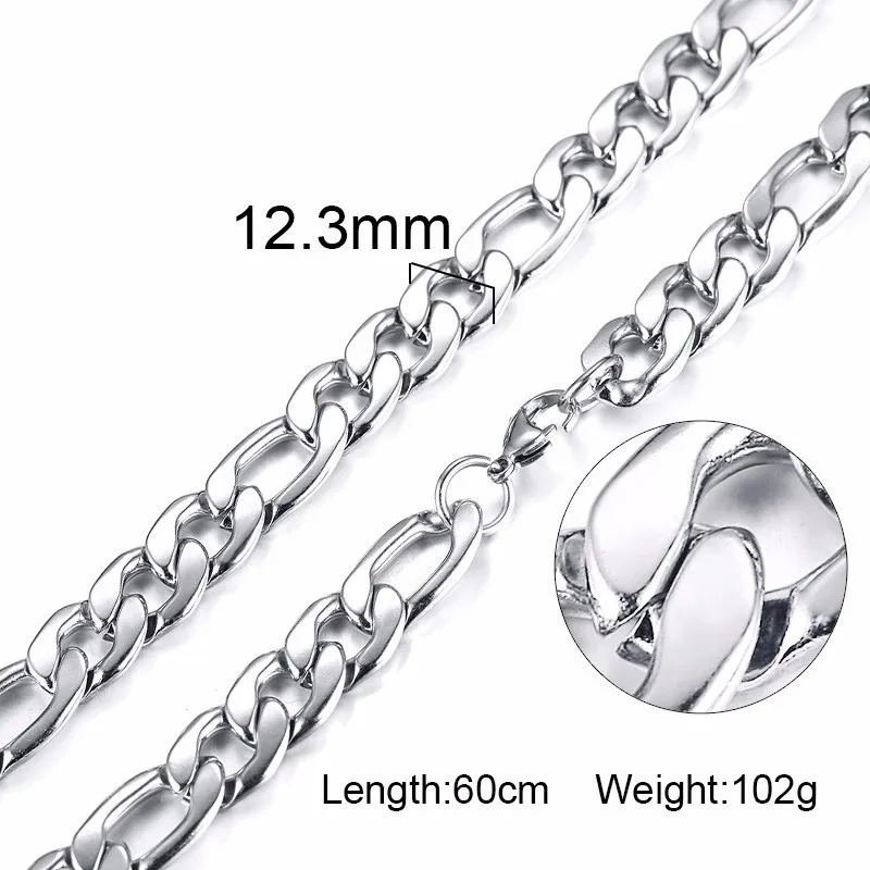 Men's Figaro Chain Necklace Stainless 