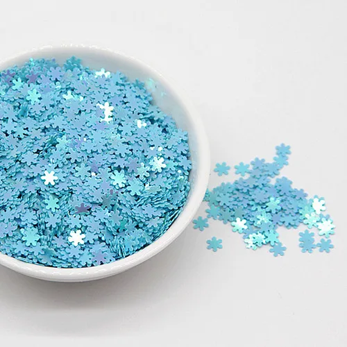 5 мм снежинки свободные блестки ПВХ пайетки для рукоделия Скрапбукинг Navidad украшения швейная ткань DIY аксессуары для ногтей 10 г - Цвет: AB blue