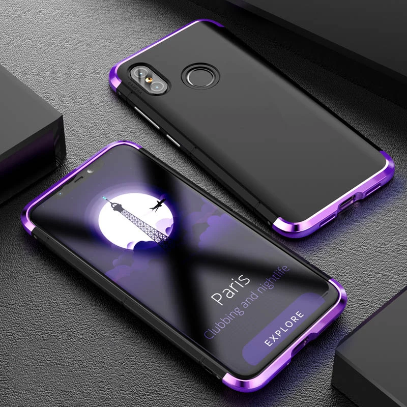 Для Xiaomi mi 8 чехол противоударный Роскошный металлический бампер Armor для 6 21 &quotCoque