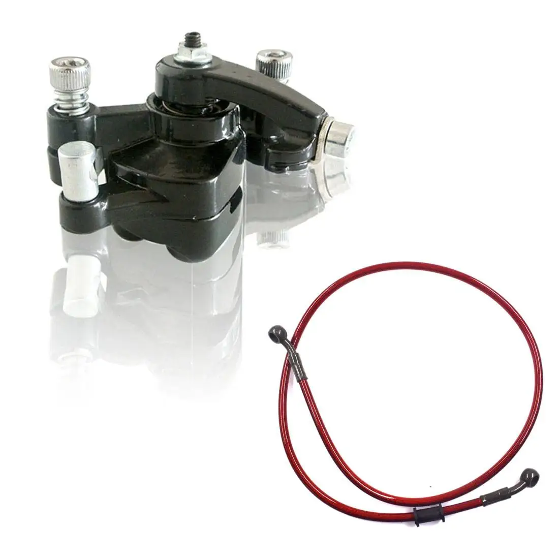 

100cn Oil Brake Fuel Line Rear Disc Brake Caliper W/ Pad for 47cc 49cc Mini PIT Dirt Quad red