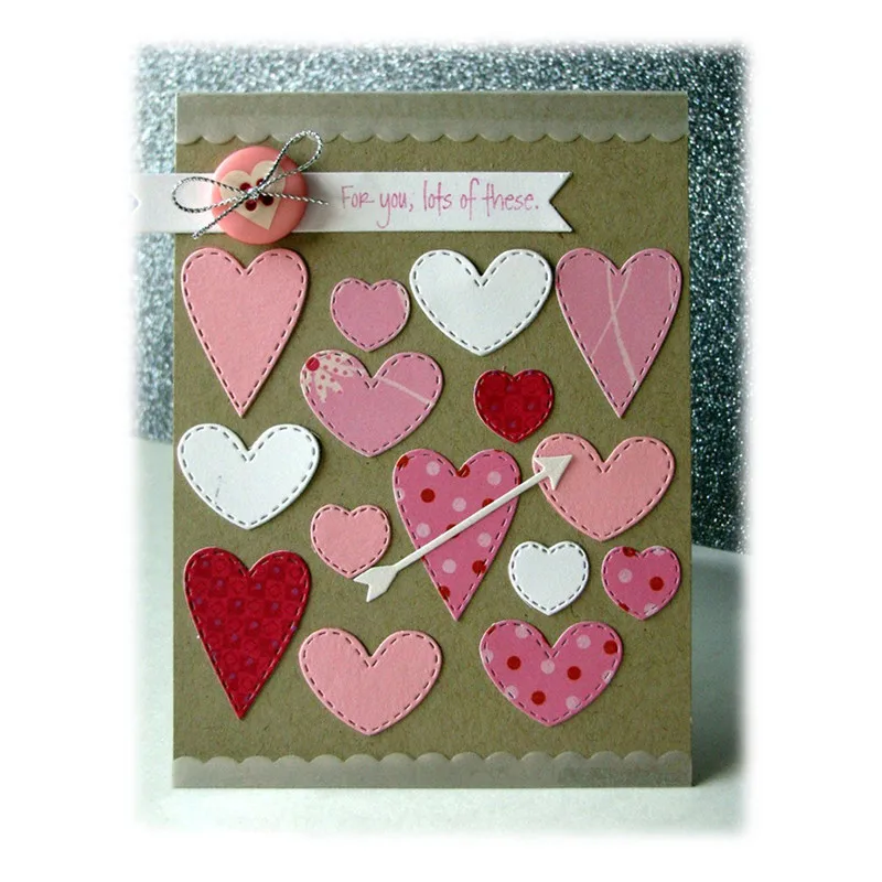 

InLoveArts 4Pcs Heart Arrow Metal Cutting Dies for Scrapbooking Album 109.1*98.25mm Decorative Embossing Stencil 2018 New die