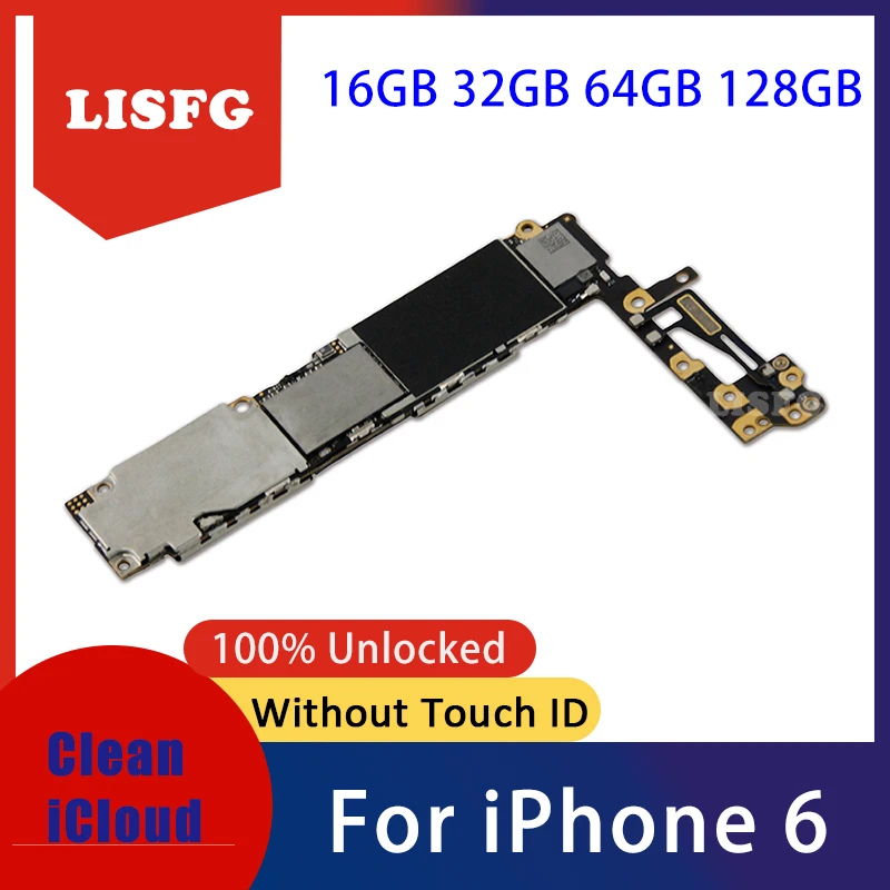 

Factory Unlocked LogicBoard For iPhone 6 Motherboard With IOS System 16GB 32G 64GB 128GB For iPhone 6 Mainboard Without Touch ID