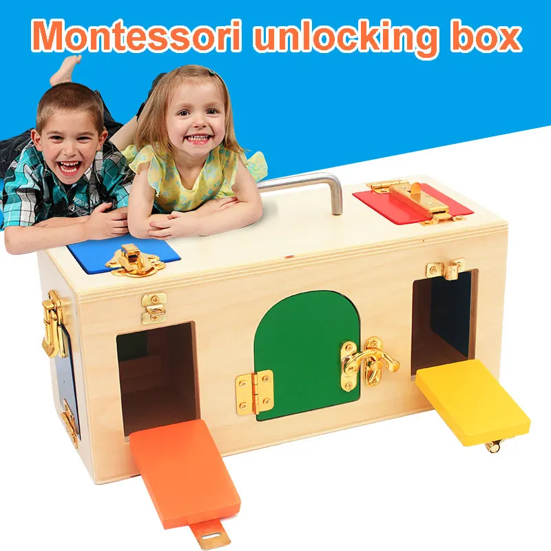 

High-Performance Beautiful Montessori Lock Box Lock and Key Entertainment Wooden Kid Children Toy