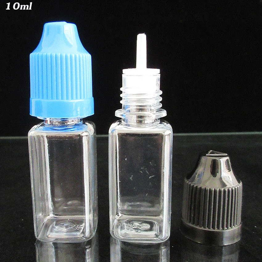 

10pcs 10ML square Dropper Bottle,essential oil Bottle ,PET liquid Eye Drops Bottle with CRC cap,Plastic PET Square Bottle