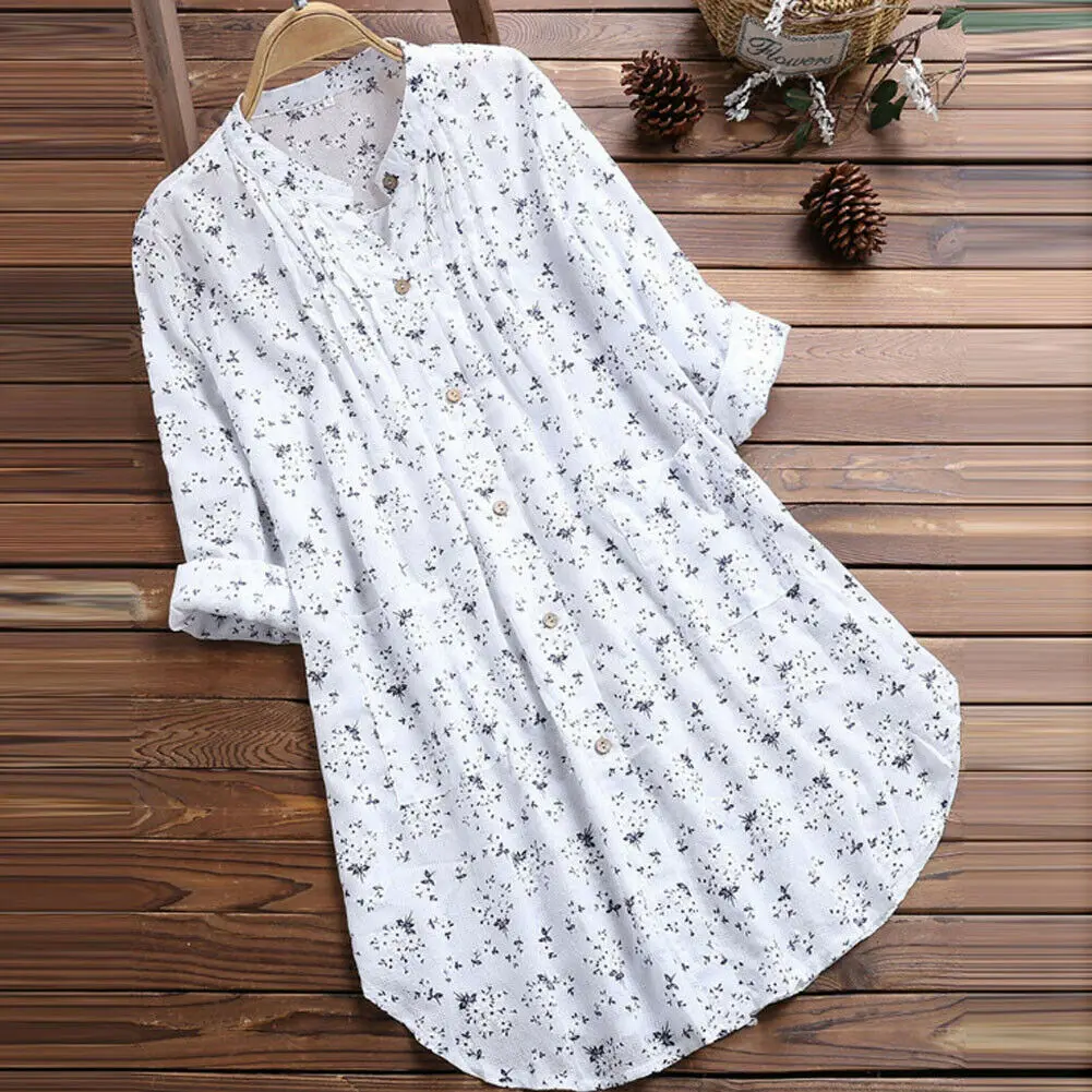 ladies shirts Plus Size Boho Women Long Sleeve Kaftan Baggy Blouse Tops Floral Long Shirt Tops Casual Tunic blouses & shirts Blouses & Shirts