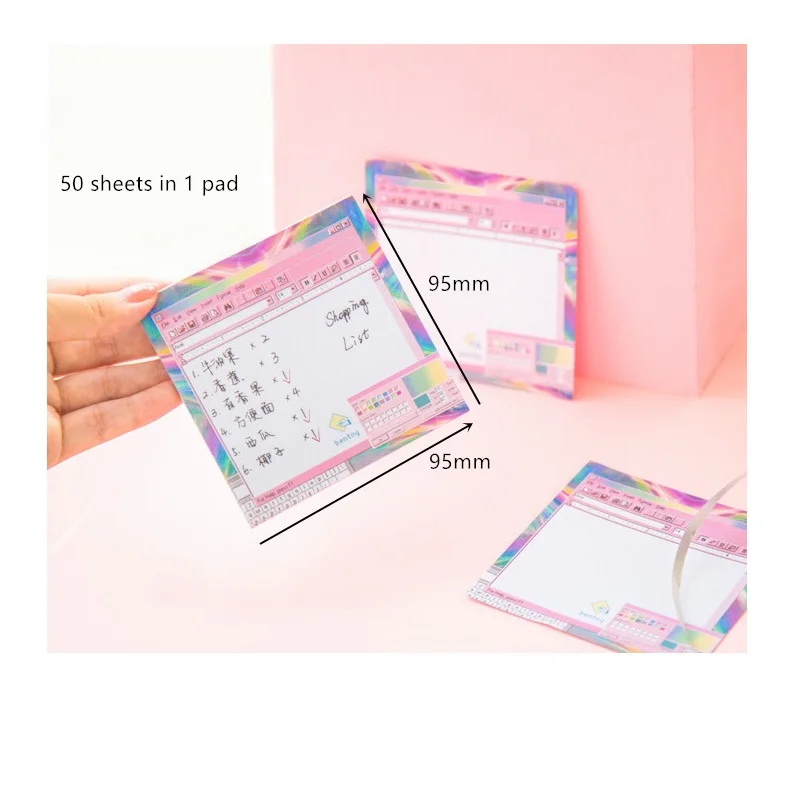 Японский дизайн ретро липкая заметка розовый цвет компьютерный игровой коврик memo label канцелярские принадлежности подарок для девочек офисные школьные принадлежности A6459