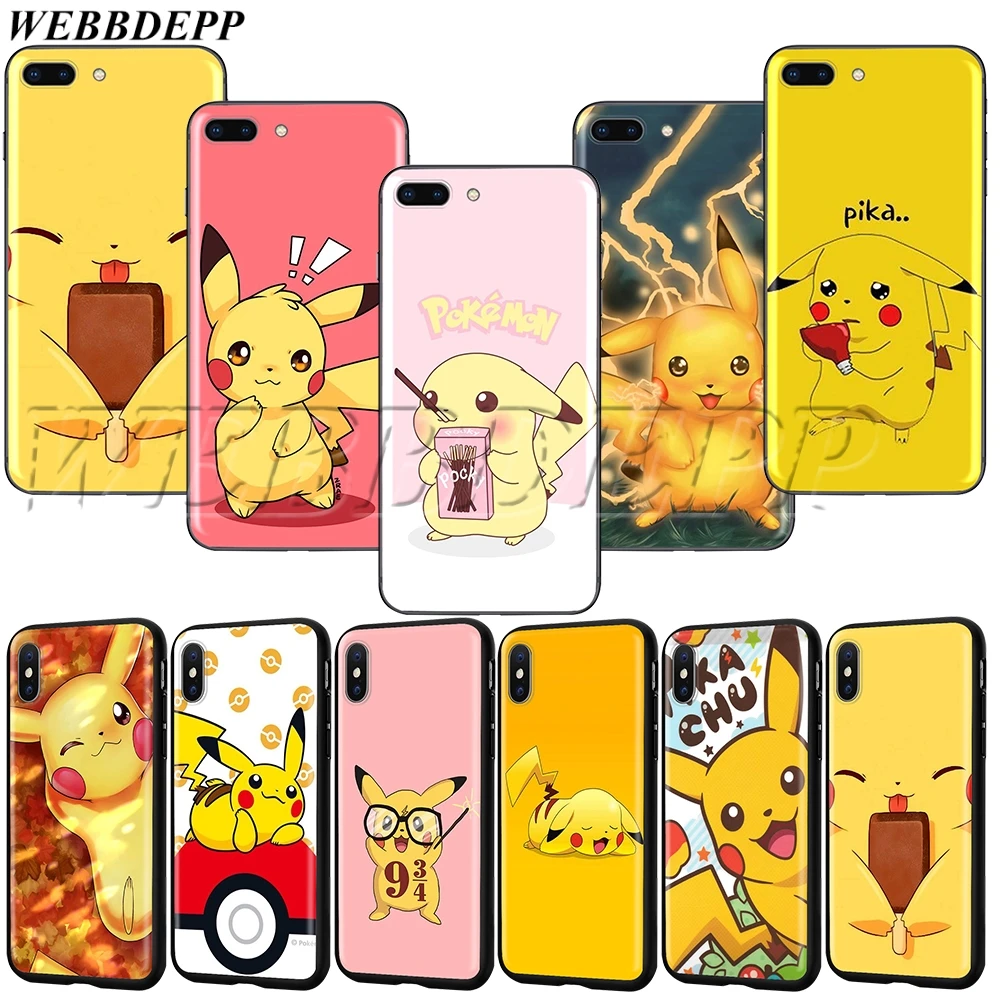 

WEBBEDEPP Pikachu TPU soft Case for iPhone XS MAX XR X 8 7 6 6S Plus