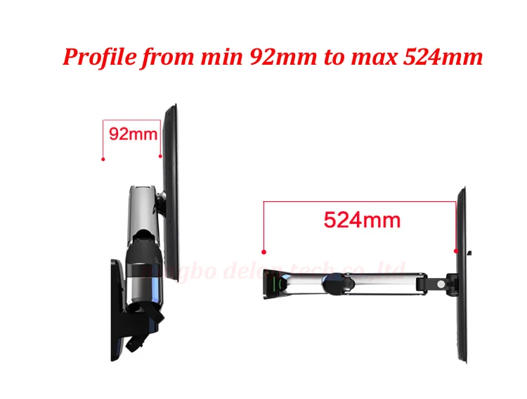 NB F500 воздушный пресс газовая пружина двойной длинный arm50-6" 14-23 кг полный движения монитор Настенный кронштейн жк плазменный ТВ крепление ЖК-держатель Поддержка