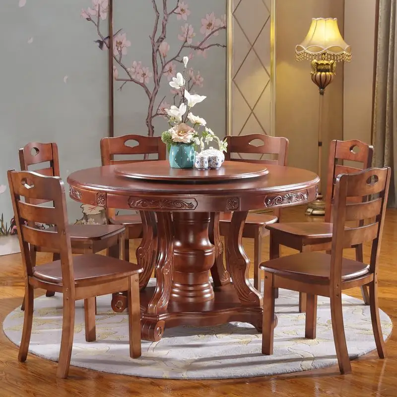 Escrivaninha Room Juego Tafel De Jantar Dinning Set Yemek Masasi Vintage Wooden Round Tablo Desk Mesa Comedor Dining Table
