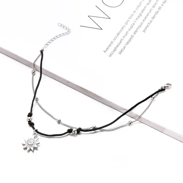 Beads Anklet Bead Bracelet Fashion Accessories Vintage Boho Multi Layer Beads Anklets For Women Sun Pendent Handmade Chain Foot Party Jewelry