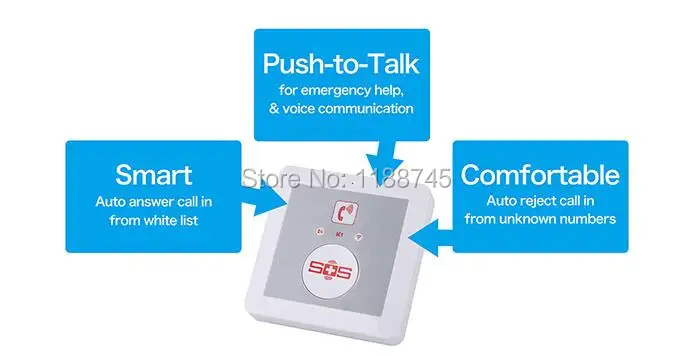 Emergency phone sos elderly, GSM SOS alarm call,push to