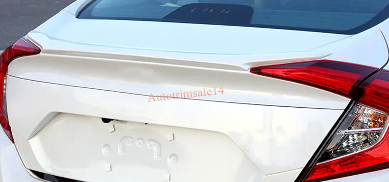 

For Honda Civic Sedan 10th 2016 2017 White Rear Trunk Spoiler Wing Trunk Lip 1pcs