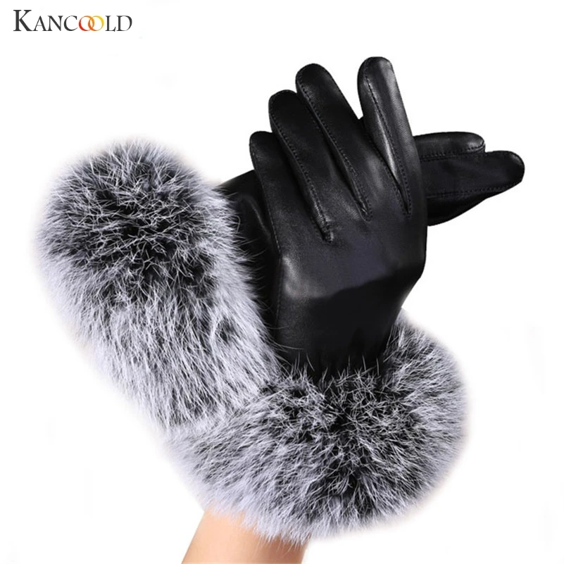 Buy 2017 1Pair Women PU Leather Autumn Winter Warm