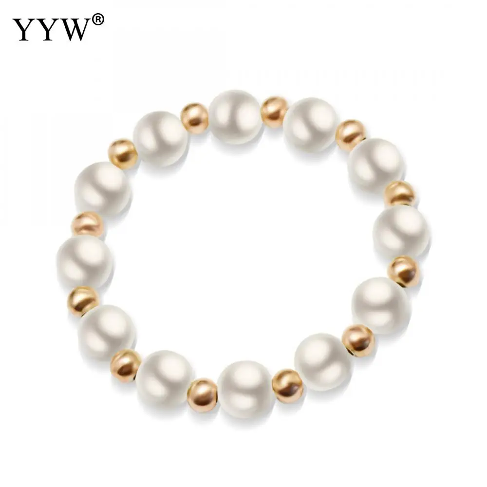 New Fashion Plastic Charm Bracelet With Plastic Pearl And Stainless