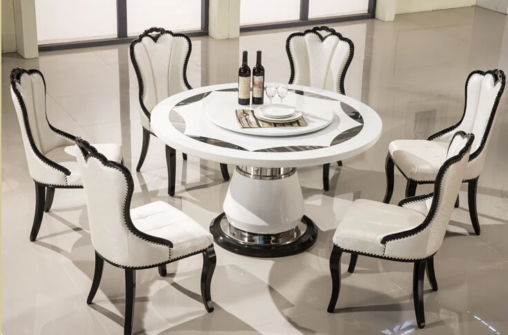 Ou eat chair recreational chair Korean white PU leather solid wood chair Ou eat chair recreational chair Korean white PU leather solid wood chair