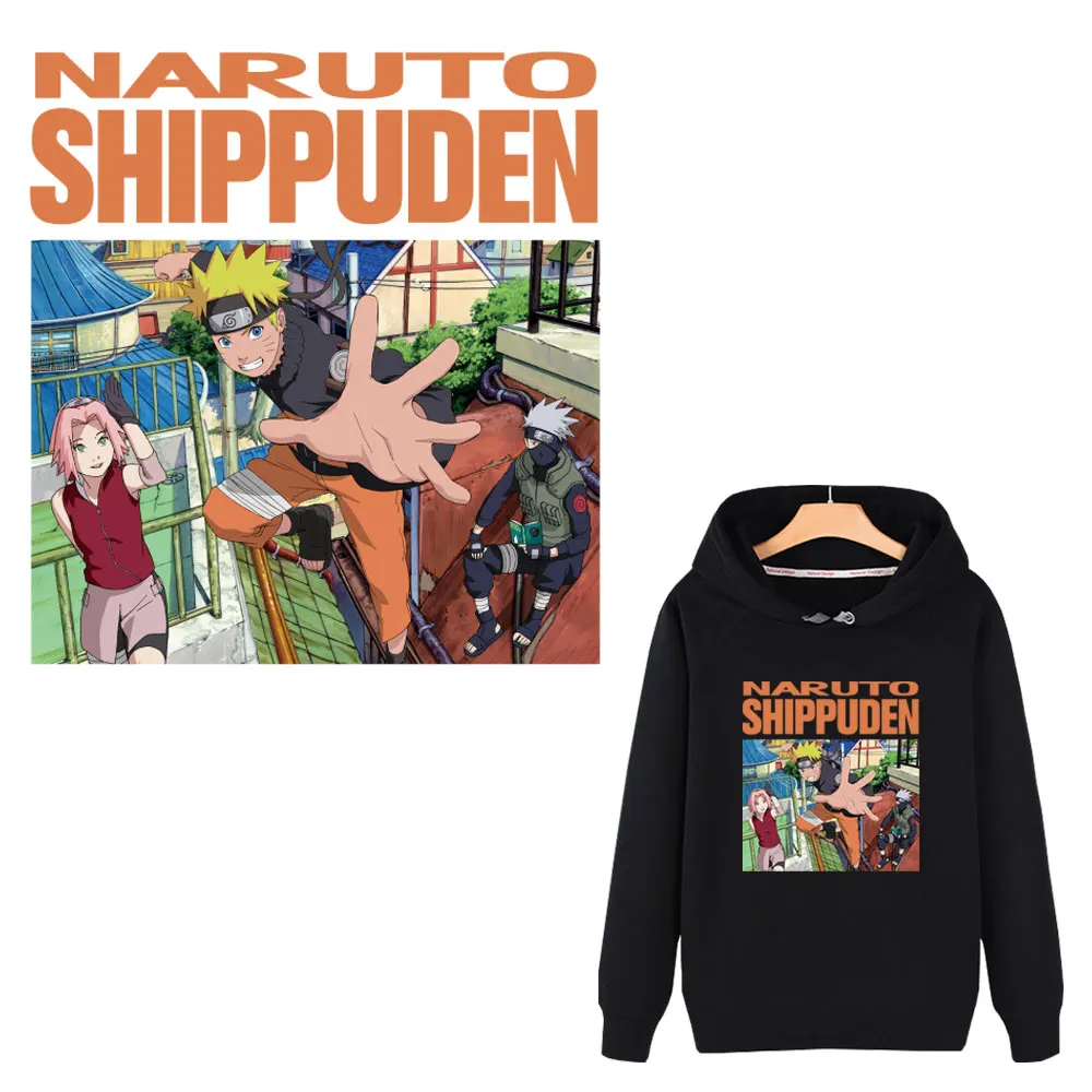 

cartoon Naruto Shippuden iron on heat transfer for clothing T-shirt hoody letter ironing sticker Japan DIY heat press applique