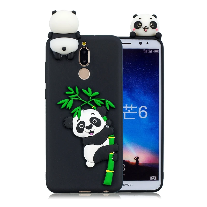 Huawei Коврики 10 Lite чехол для телефона на Nova 2i крышка 3D DIY Единорог Panda силиконовый чехол Чехлы для huawei Коврики 10 P10 Lite чехол футляр - Color: Black Panda