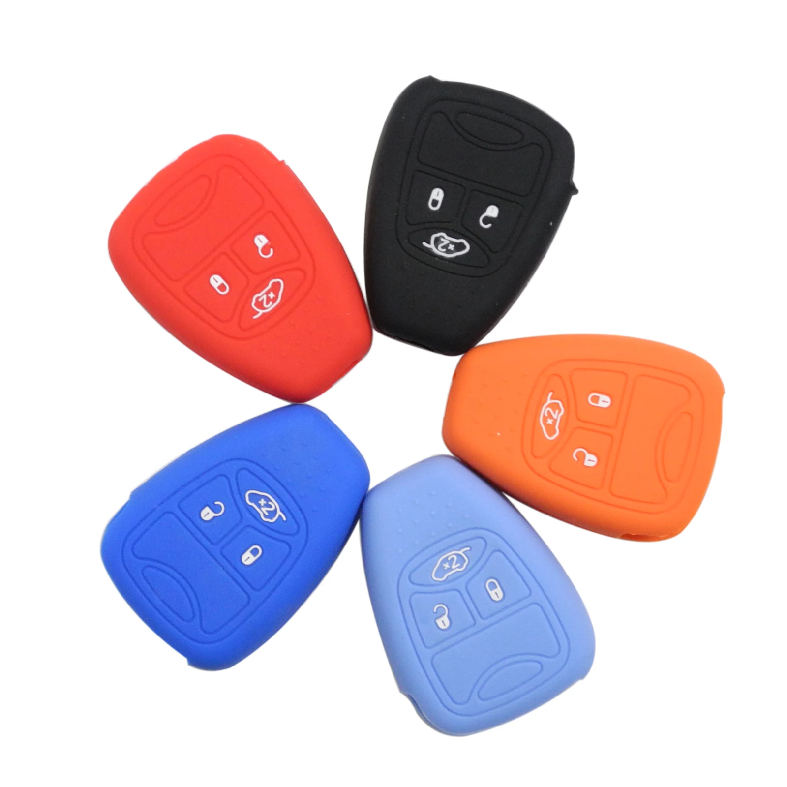 

for Jeep for Chrysler 200 300 Aspen PT Cruiser Sebring for Dodge Durango Avenger Charger 3 Button Silicone Key Jacket Fob Cover