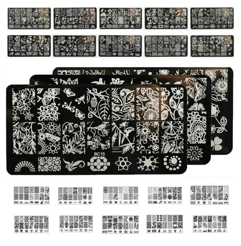 

1 SET 20 Design Choose All leaves Forest Pattern Animal Trees Nail Art Stamp Template Image Plate 6*12CM