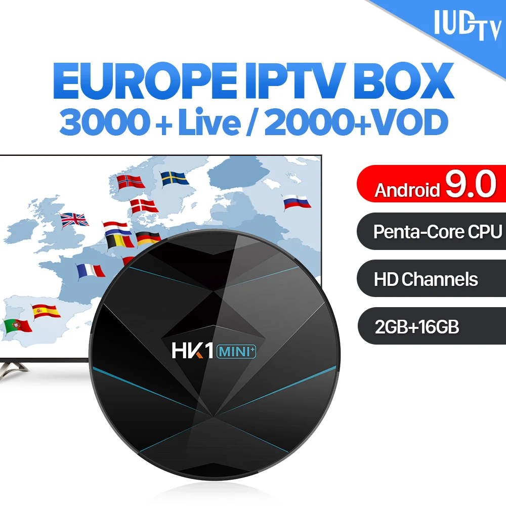 

Android 9.0 4K IPTV Spain Sweden HK1Mini+ IUDTV 1 Year Code IPTV Subscription 2G 16G IPTV Europe France Italy Norway Poland Box