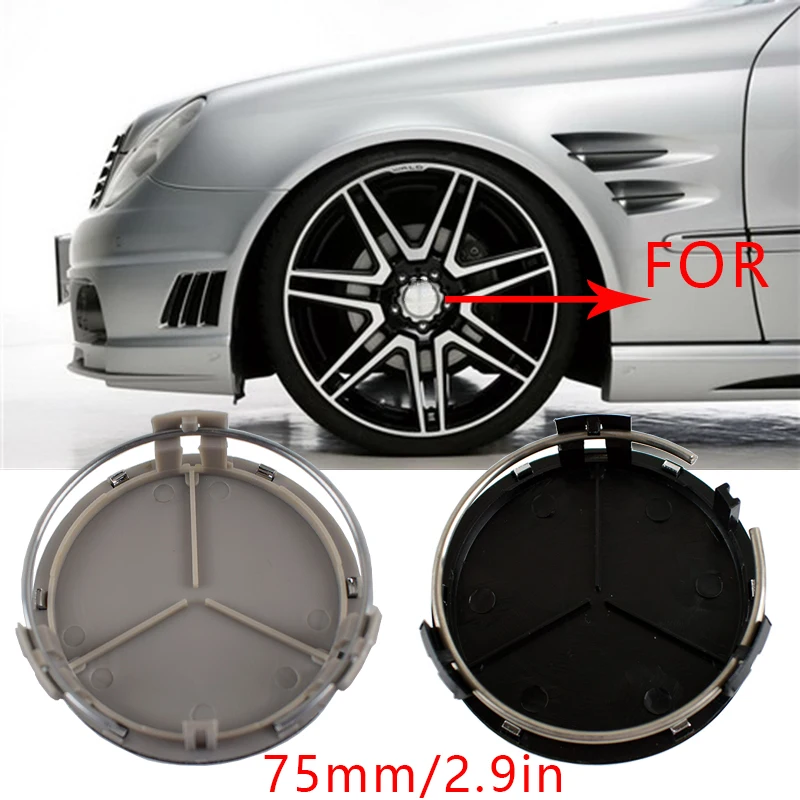 

4Pcs 75mm Car Rim Wheel Center Hub Cap For Mercedes Benz w204 w211 w203 AMG w212 w205 w124 w210 c180 w164 C E S CLS CLA GLE GLS