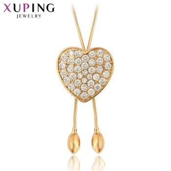 

Xuping Elegant Necklace Popular Long Chain Necklace New Brand Plated Gold Color Plated Necklace Halloween Gifts 45001